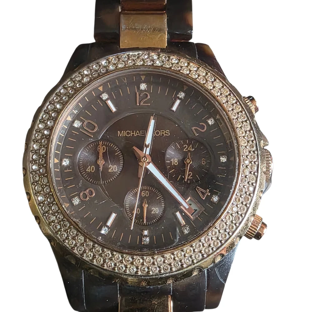 Michael Kors Tortoise and Gold Watch